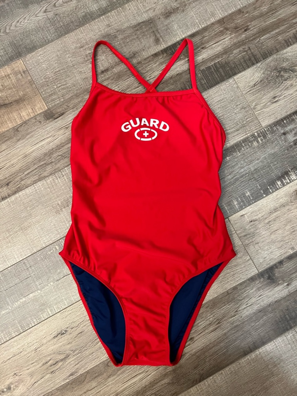 Adoretex Red Guard Scoop-Back One-Piece Swimsuit size 38 (M) NWT - Picture 2 of 7